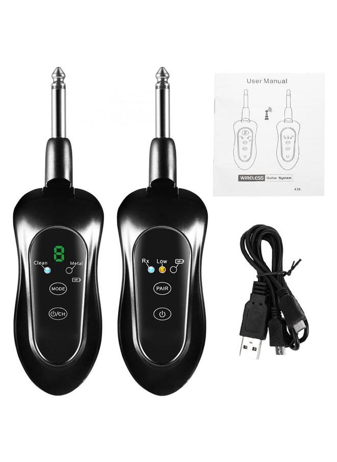 Thoraya 1 Pair Built-in Battery UHF Wireless Guitar System Rechargeable Digital Transmitter Receiver  - Image 1
