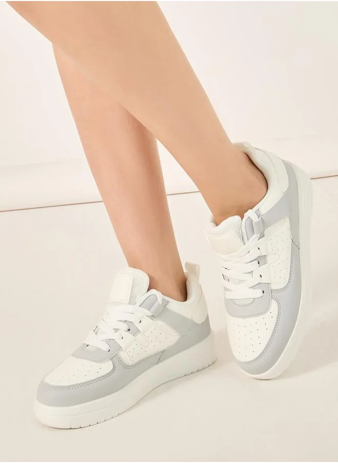 Styli Color Block Lace Up Sneakers