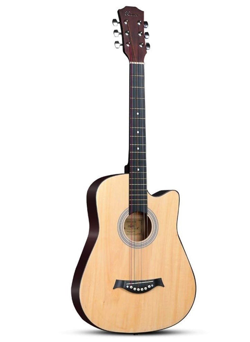 إيه جي دي 38 بوصة الغيتار الأصلي للمبتدئين الكبار المراهقين الحجم الكامل الغيتار باند جيج حقيبة ، موالف ، ظهرت ، سلسلة ، كابو ، حزام الكتف الأيمن . - Image 1