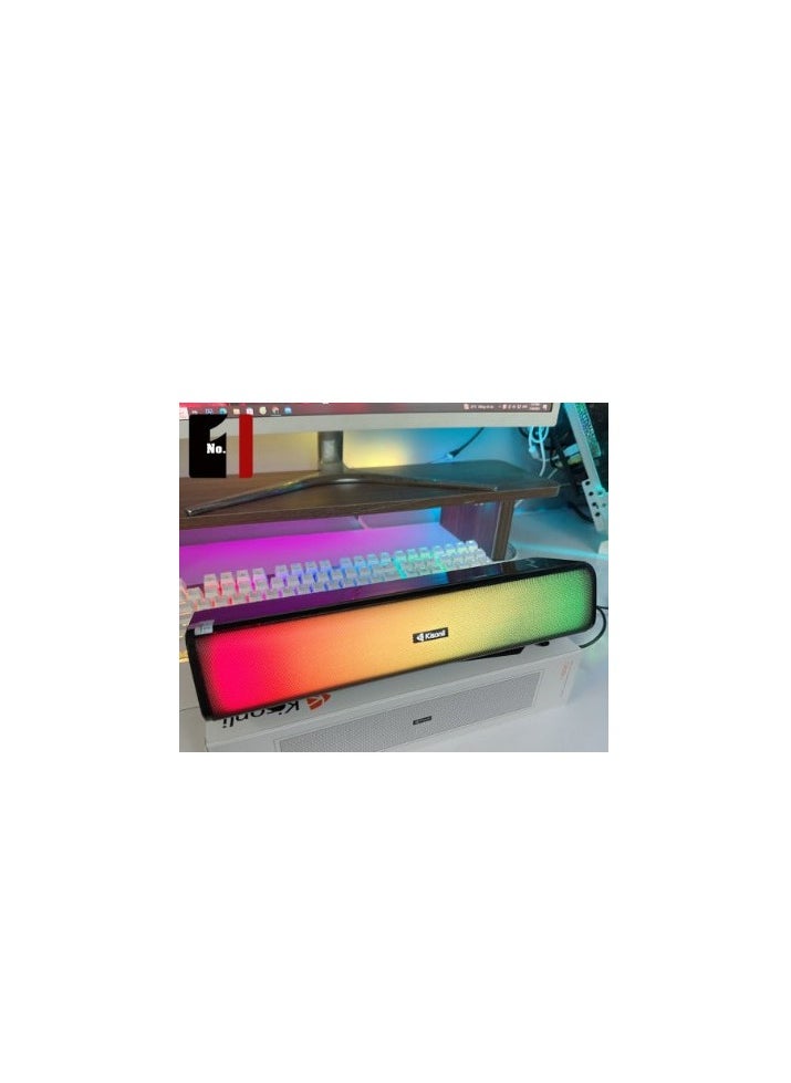 Kisonli - Speaker Multimedia i-630 computer USB Plug RGB Colorful Light - Image 1