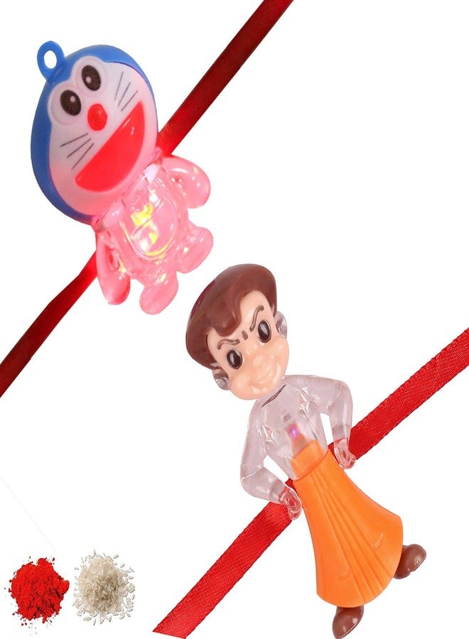 AR Eyewar AR Chota Bhim and Doreomon Lighting Rakhi Set for Kids Boys(RRF2018216)