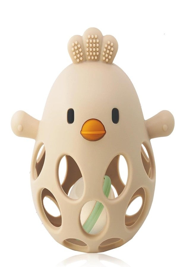 Onomie Baby Teething Chick Toy, Upgraded Easy Grasp Silicone Teething Rattle Ball Toy for Babies Over 3 Months, 100% Food Grade, Gift for Infant Boys and Girls 0-6-12 Months (Pink) - Image 1