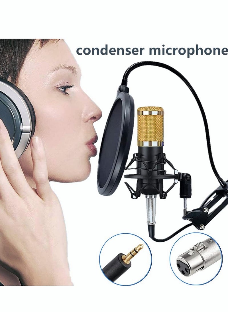Sharpdo Sharpdo V8 BM-800 Microphone Kit With Live Sound Card,Adjustable Mic Suspension Metal Shock Mount, Microphone Karaoke Entertainment Equipment With Double-Layer Filter For Studio Recording & Broadcasti  - Image 2