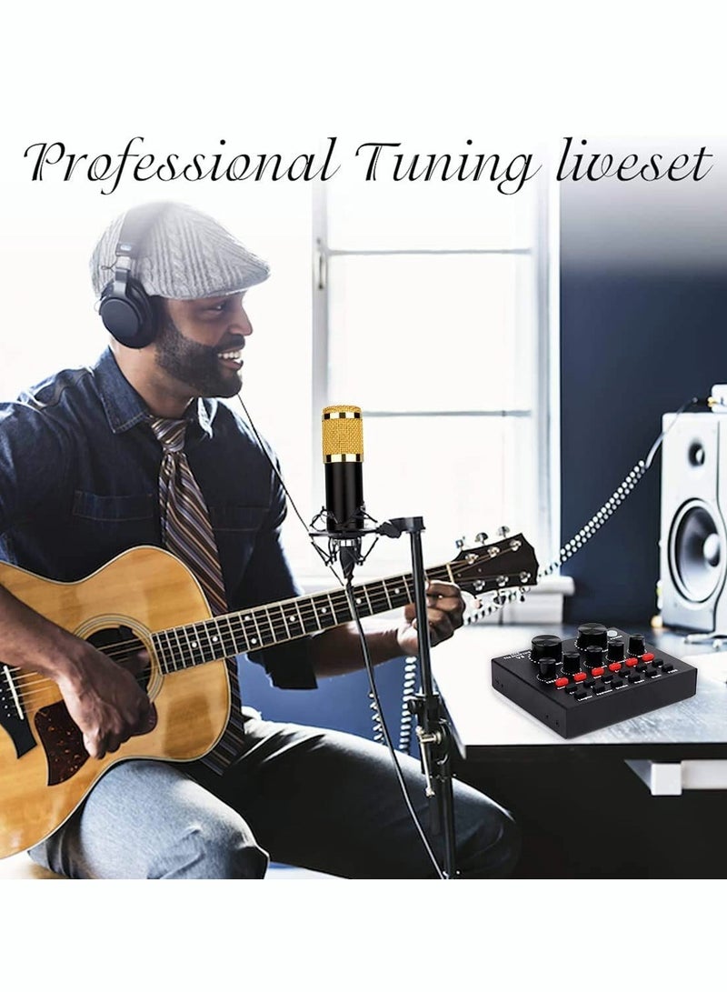 Sharpdo Sharpdo V8 BM-800 Microphone Kit With Live Sound Card,Adjustable Mic Suspension Metal Shock Mount, Microphone Karaoke Entertainment Equipment With Double-Layer Filter For Studio Recording & Broadcasti  - Image 4