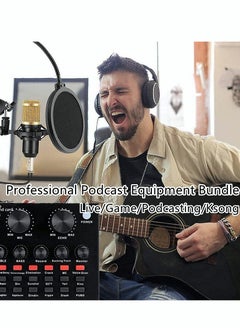 Sharpdo Sharpdo V8 BM-800 Microphone Kit With Live Sound Card,Adjustable Mic Suspension Metal Shock Mount, Microphone Karaoke Entertainment Equipment With Double-Layer Filter For Studio Recording & Broadcasti  - Image 3