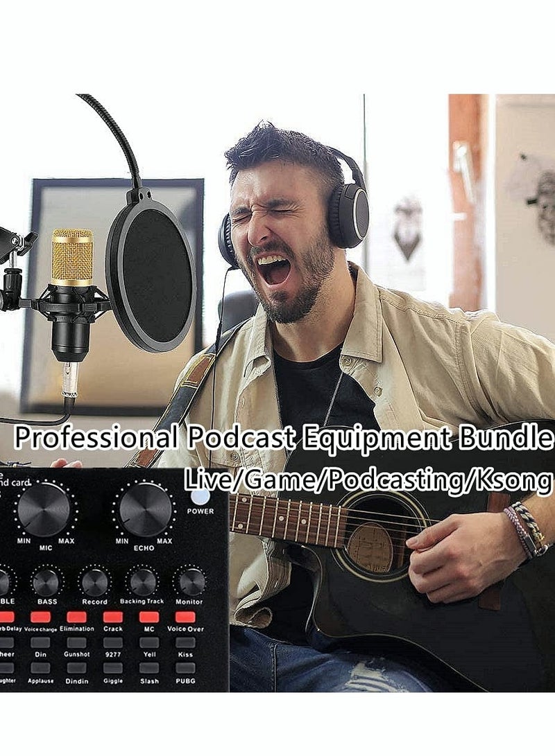 Sharpdo Sharpdo V8 BM-800 Microphone Kit With Live Sound Card,Adjustable Mic Suspension Metal Shock Mount, Microphone Karaoke Entertainment Equipment With Double-Layer Filter For Studio Recording & Broadcasti  - Image 3