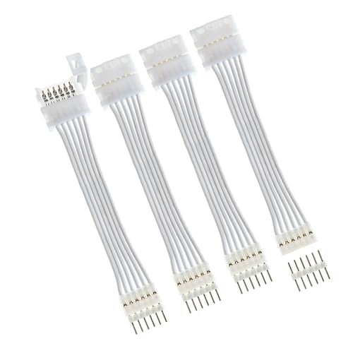 Litcessory 6-Pin to Cut-End Extension Connector for Philips Hue Lightstrip Plus (2in, 4 Pack, White - Standard 6-PIN V3) - Image 1