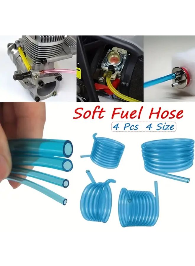 Yellow Fuel Hose Set of 4 Different Sizes 39 37 Inches For Chainsaws Lawn Mowers - Image 1