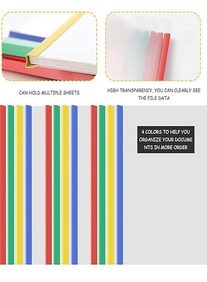 Red Champion Plastic Stick File A4 Size Transparent File Resume File Folder for Office School Collage Pack of 10 Picess Multicolored - Image 4