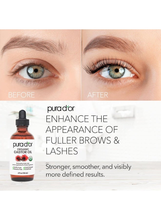 بيورا دور بورا دور، زيت الخروع العضوي، 4 أونصة سائلة (118 مل) - Image 5