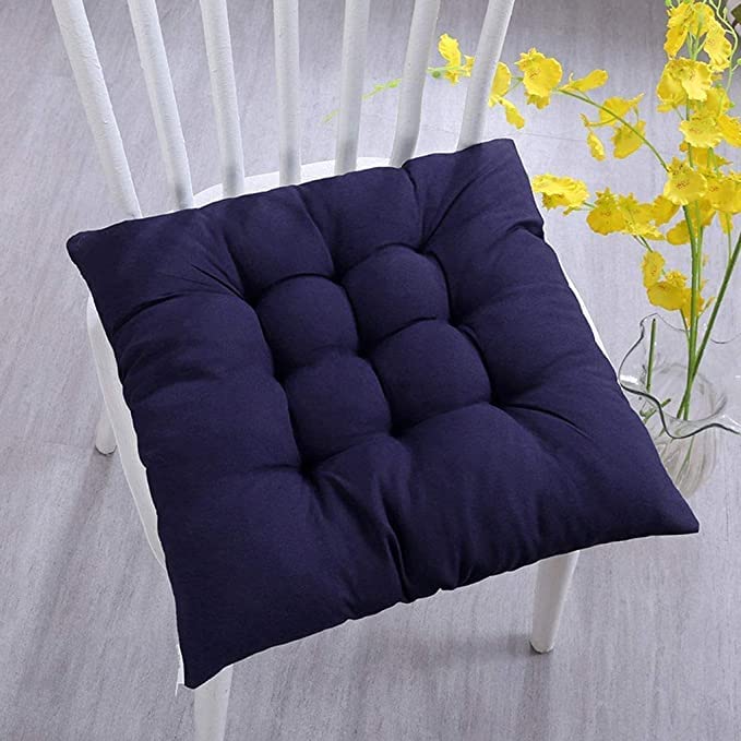 MITUL Microfiber Chair Cushion Seat Pad with Ties Use for Home Chair Bookstore Library Cafe Car Office 40X40cm 40x40 cm Blue 6 - Image 2