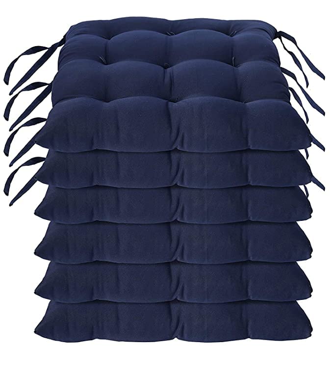 MITUL Microfiber Chair Cushion Seat Pad with Ties Use for Home Chair Bookstore Library Cafe Car Office 40X40cm 40x40 cm Blue 6 - Image 1