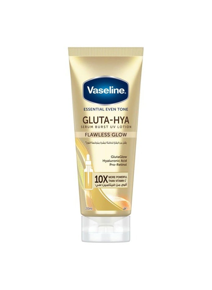 Vaseline Gluta-Hya Flawless Glow Serum Burst body Lotion,10x more powerful than vitamin c, for glowing & even toned skin, 200ml - Image 1
