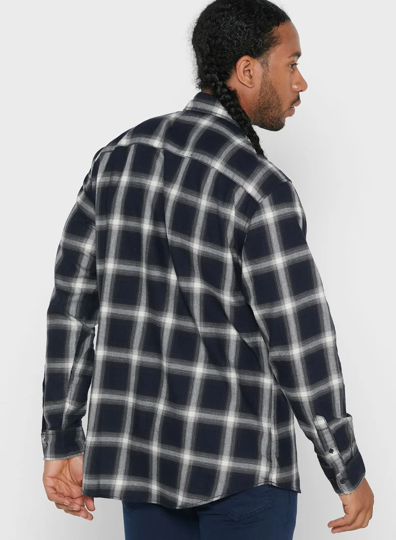 JACK & JONES Noir Relaxed Fit Checked Shirt