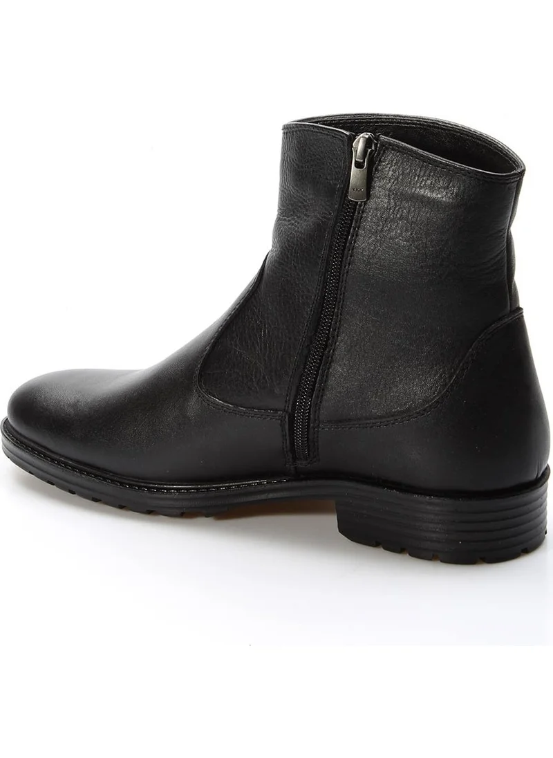 Fast Step Men's Genuine Leather & Fur Water and Cold Resistant Non-Slip Sole Winter Classic Boots 671KMA302