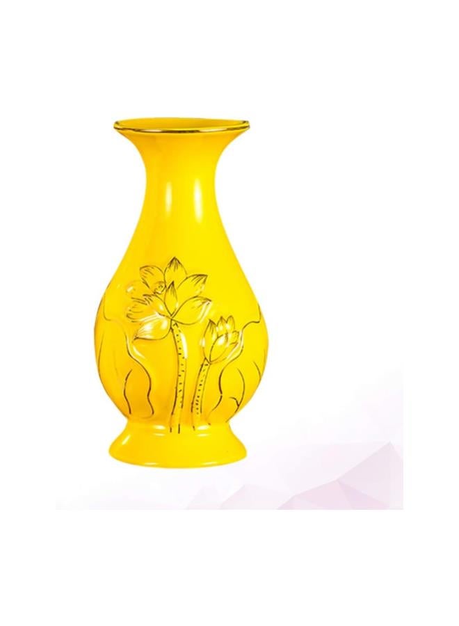 klarako Porcelain Ceramic Vase Buddhist Decoration Lotus Pattern Vase Table Centerpiece for Living Room Kitchen Table Office Yellow  - Image 4