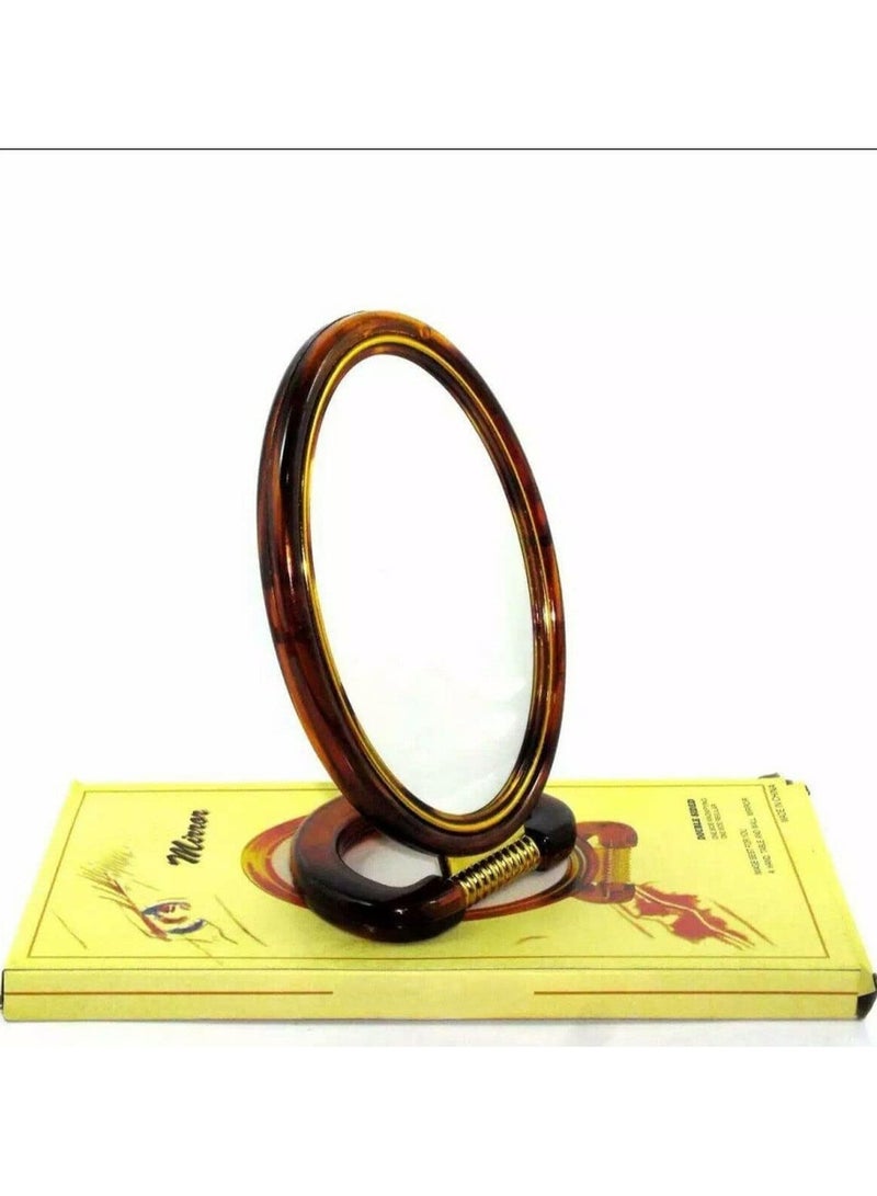 Plastic and Glass Oval Double Sided Cosmetic Hand Mirror - Image 5