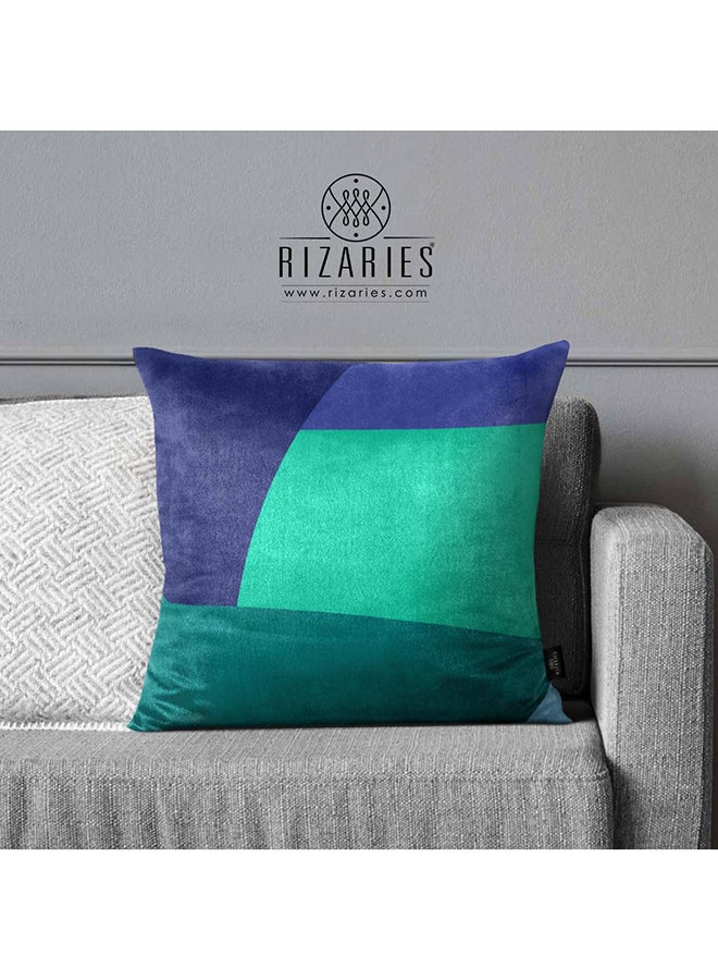RIZARIES Super Soft Teal Mist Abstract Throw Cushion - Image 2