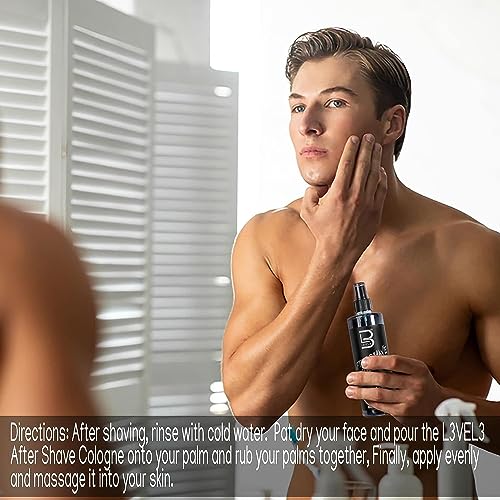 L3 Level 3 After Shave Spray Cologne Softens Skin Refreshes and Relieves Face and Skin Moisturizing Formula Level Three After Shaving - Image 3