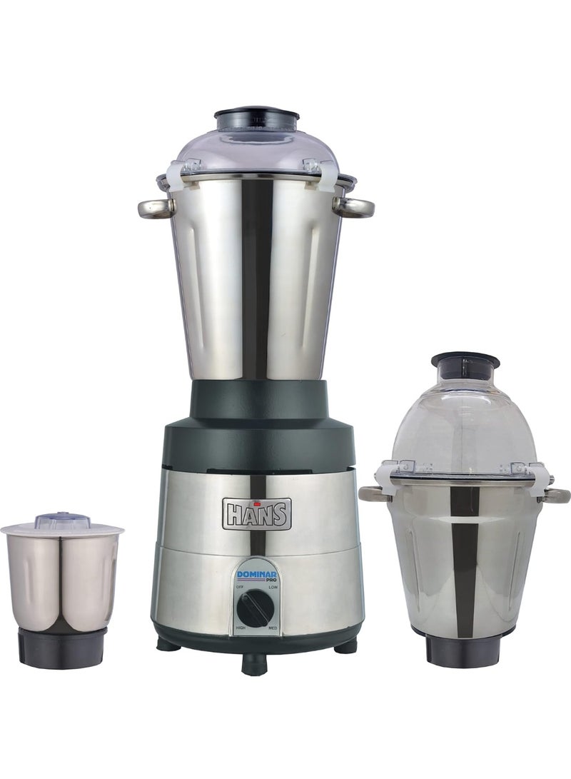 هانس HANS Dominar X Pro 2500 Watts 3.5 HP Commercial Mixer Grinder With 3 Jar Heavy Duty Black Grey - Image 1