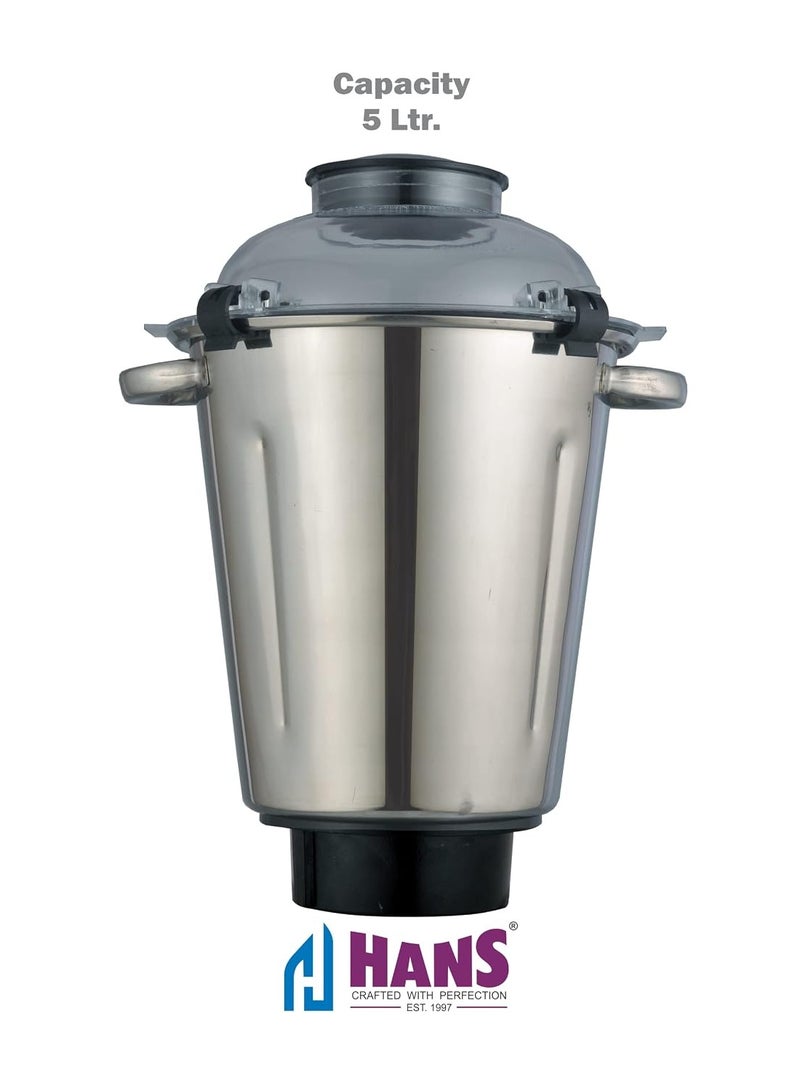 هانس HANS Dominar X Pro 2500 Watts 3.5 HP Commercial Mixer Grinder With 3 Jar Heavy Duty Black Grey - Image 2