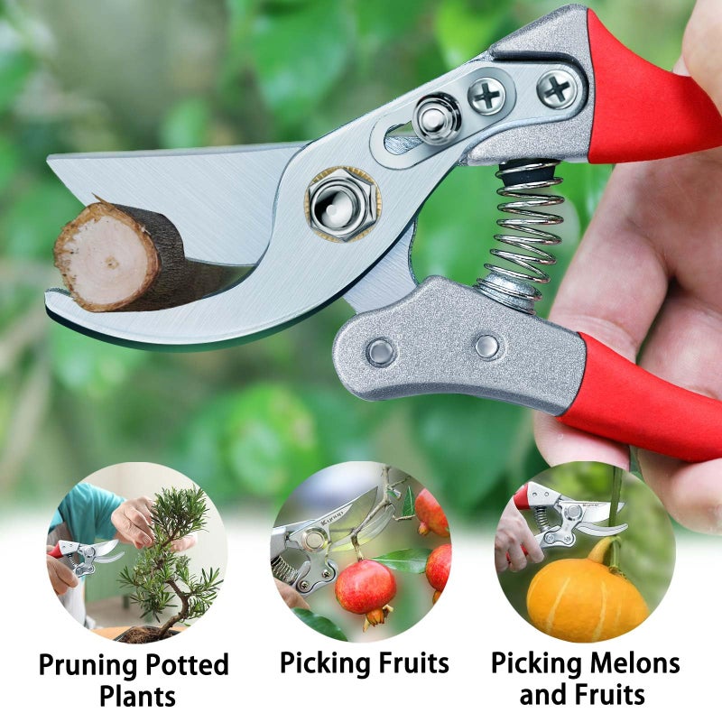 Kynup Pruning Shears, Gardening Scissors, Pruners for Gardening, Heavy Duty Garden Tools, Garden Grass Clippers Hand Hedge Shears, (Red) - Image 5