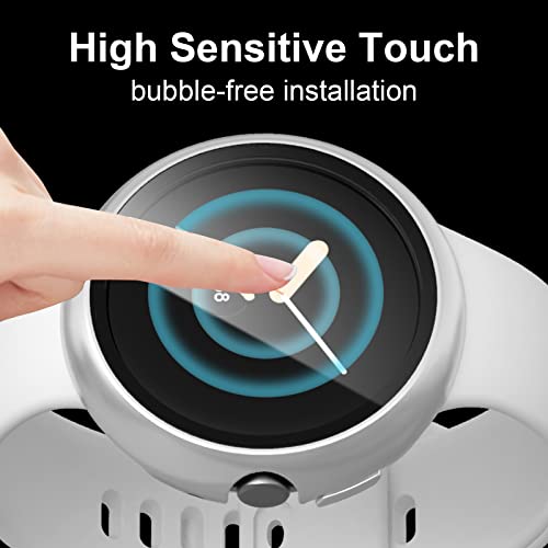 HASDON [2 Pack] Compatible with Google Pixel Watch 2(2023) / Pixel Watch Case with Tempered Glass Screen Protector, Matte Full Coverage Protective Cover Bumper - Image 5