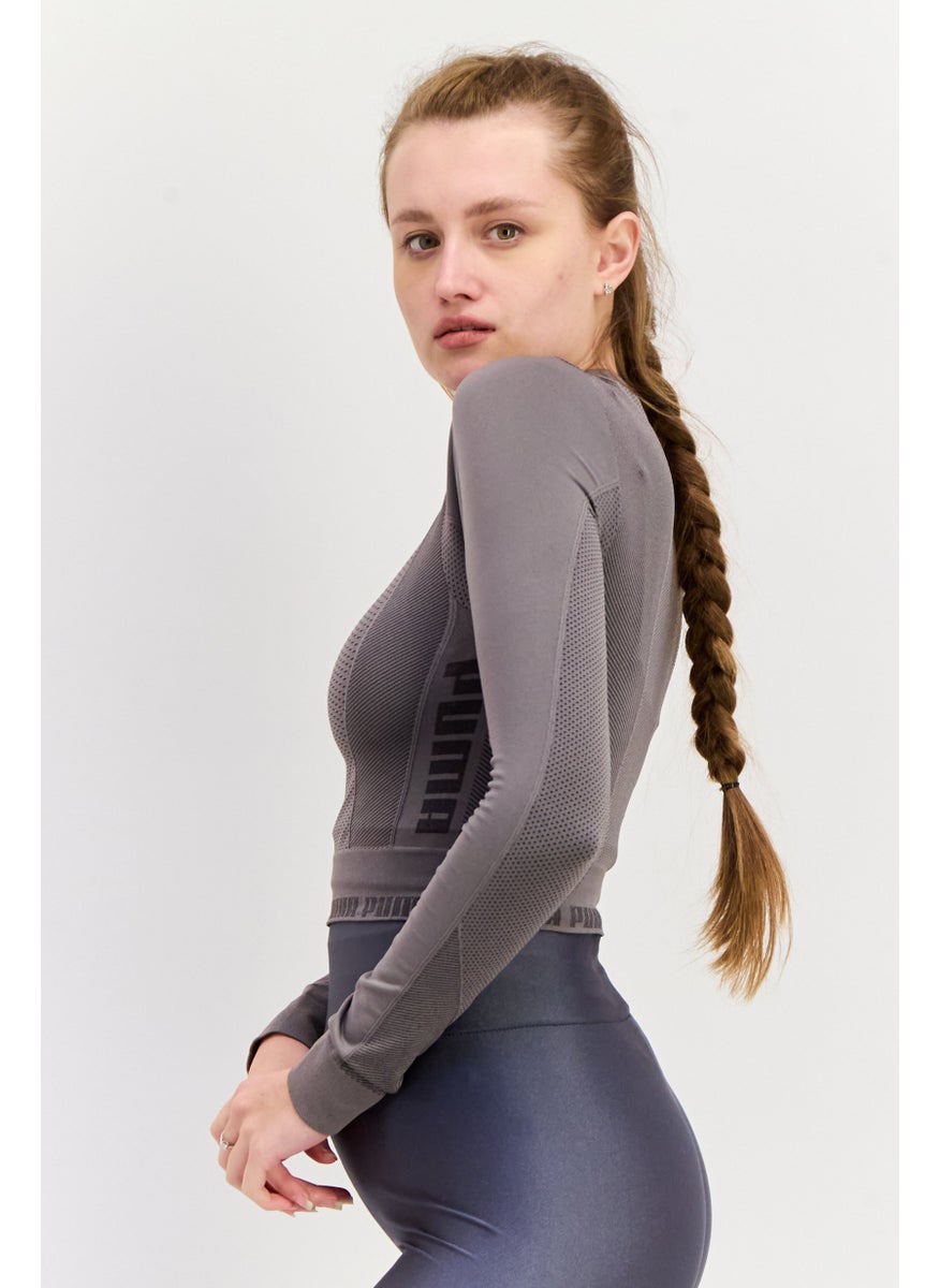 PUMA Women Sportswear Fit Long Sleeve Training Top, Grey  - Image 4