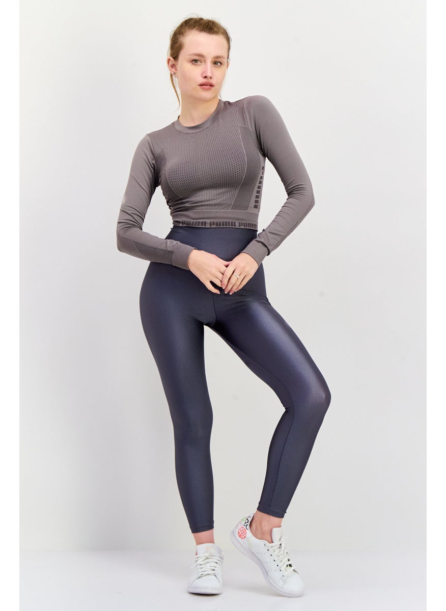 PUMA Women Sportswear Fit Long Sleeve Training Top, Grey  - Image 2