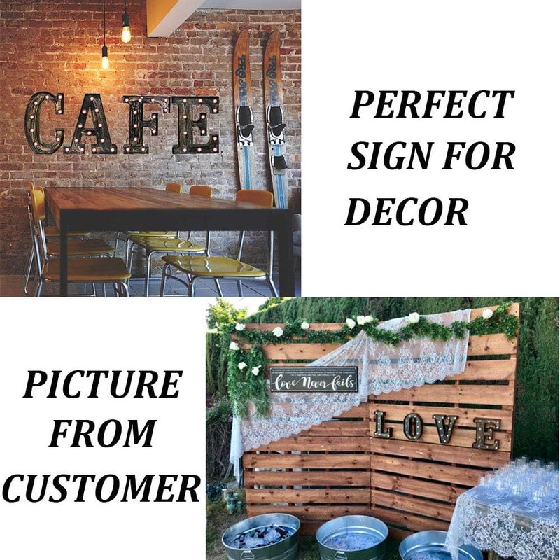 OYCBUZO Golden Black Led Marquee Letter - Industrial, Vintage Style Light Up Alphabet Letter Sign for Cafe Wedding Birthday Party Christmas Lamp Home Bar Initials Decor - F - Image 3