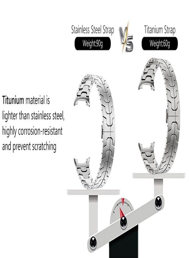 WINGLE Titanium Bands for Galaxy Watch 8/8 Classic Band Samsung Galaxy Watch 8 Band Men 46mm 44mm 40mm Rugged Durable Armor Robust Metal Bands Classy Elegant Casual Business Strap Bracelet, Titanium - Image 3