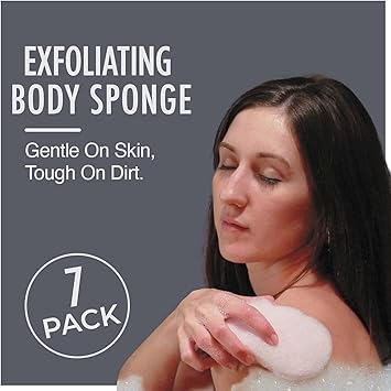 HartFelt Body Exfoliation Beauty Box with Body Scrub Super Soft Exfoliating Bath Sponge Set Gentle Skin Exfoliator Dead Skin Remover Shower Sponges for Women Men Shower Scrubber Gift Box 7pk - Image 3