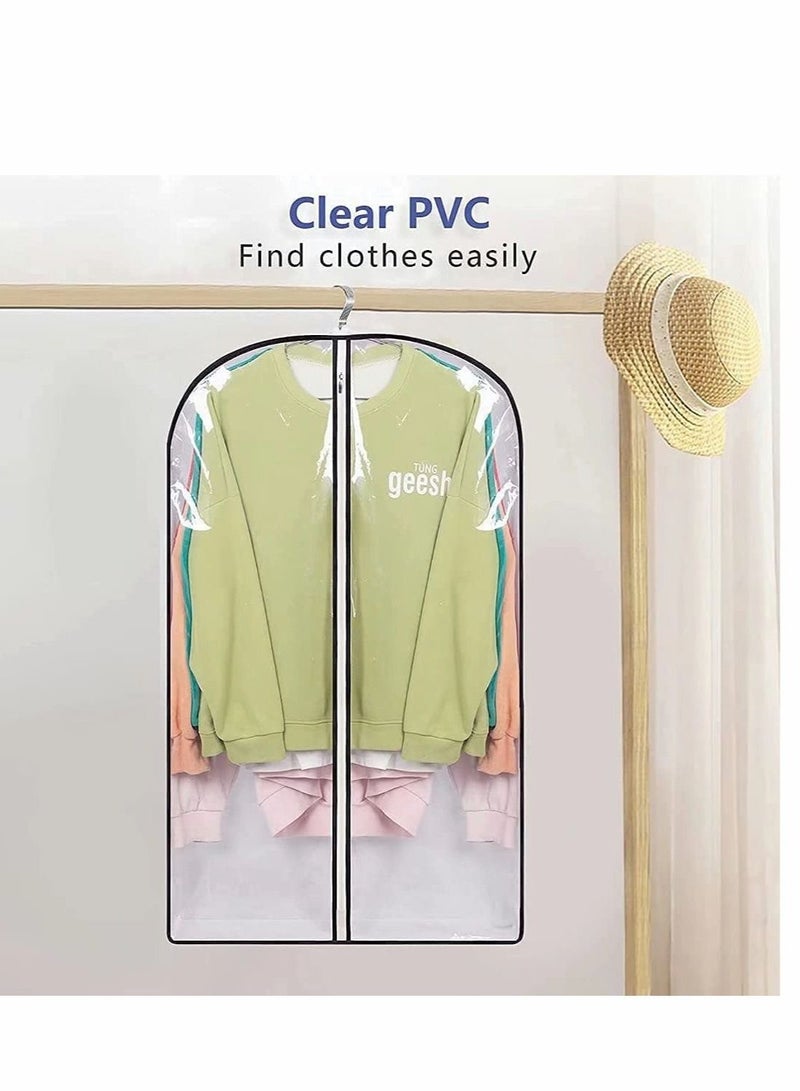 Excefore Garment Bags,  Hanging Garment Bags, 40" Hanging Garment Bags for Closet Storage Suit Bag 4" Gusseted Clear Clothes Cover for Coat, Jacket, Sweater (3 Packs) - Image 4
