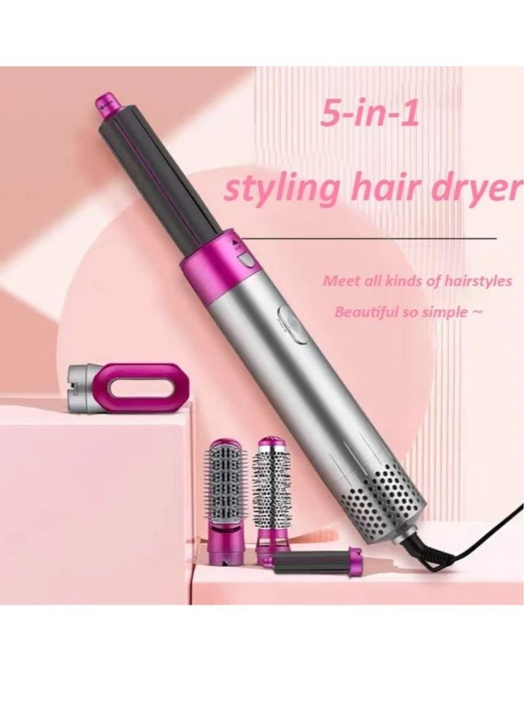 ELTRAZONE 5 In 1 Hair Curler Rotating Hair Dryer Hair Straightener Comb Curling Brush 5 interchangeable barrels, 3 adjustable modes, 30S heating, smoothing iron styling tools - Image 3