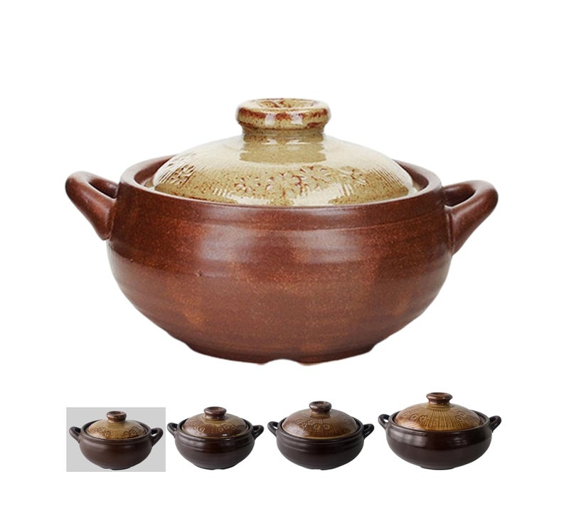 BALWOO Korean Pot [Buncheong][17oz, 500ml] MUD GLAZE Earthenware Ttukbaegi, Ceramic Clay Cooking Pot Casserole, Heat Resistant Ceramic Pot, Stone Bowl Stockpot Soup Cookware - Image 1