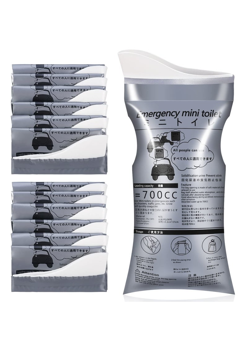 EHOME Disposable Urine Bags, 700ML Large Capacity Camping Pee Bags, Unisex Portable Urinals Vomit Bags for Travel Urinal Toilet Traffic Jam Emergency Toilet Bee Bag for Men Women Kids Patient(12 Pack) - Image 1