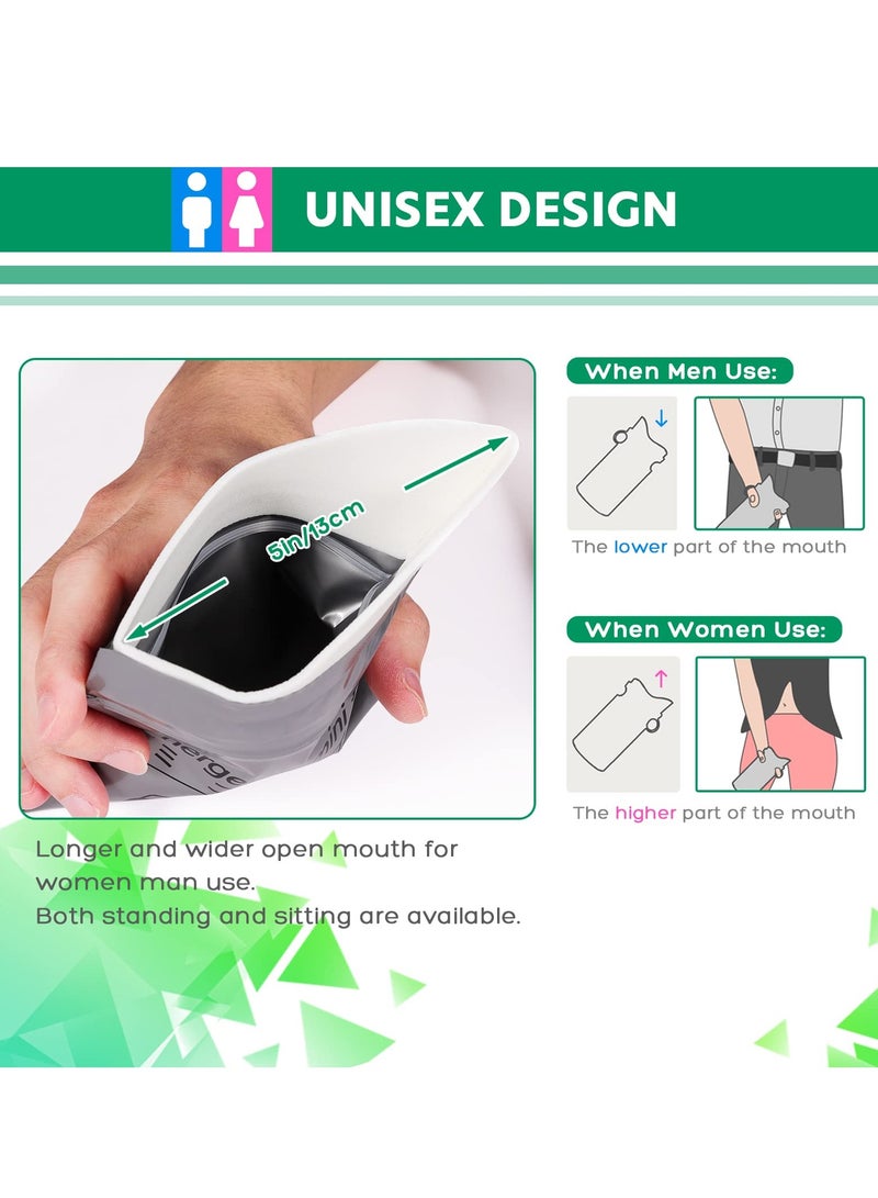 EHOME Disposable Urine Bags, 700ML Large Capacity Camping Pee Bags, Unisex Portable Urinals Vomit Bags for Travel Urinal Toilet Traffic Jam Emergency Toilet Bee Bag for Men Women Kids Patient(12 Pack) - Image 5