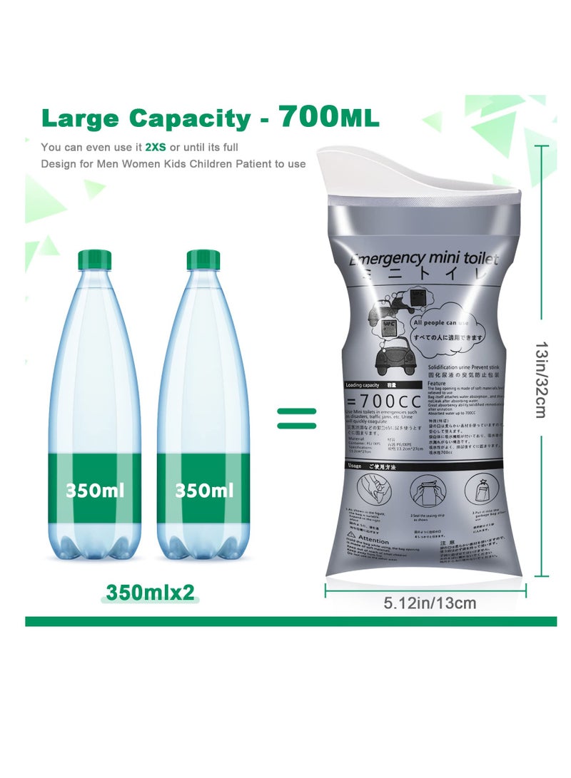EHOME Disposable Urine Bags, 700ML Large Capacity Camping Pee Bags, Unisex Portable Urinals Vomit Bags for Travel Urinal Toilet Traffic Jam Emergency Toilet Bee Bag for Men Women Kids Patient(12 Pack) - Image 2