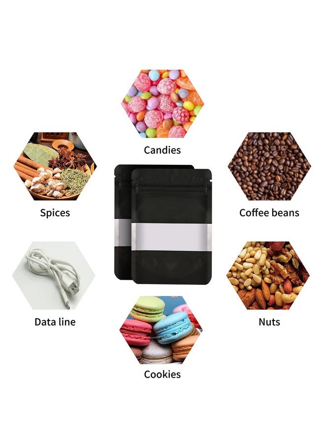 TRUE SHOP THE ULTIMATE SOLUTION FOR FOOD STORAGE - FOIL POUCH STAND-UP BAGS WITH SELF-SEALING TECHNOLOGY MATT BLACK 50 GRAM (6INCHx3INCH) or(14CMx8CM) (PACK OF 100) - Image 5