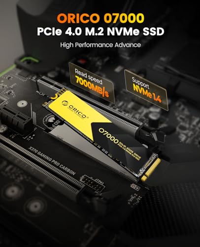 ORICO 1TB NVMe SSD PCIe 4.0- Up to 7000MB/s, M.2 SSD 2280 PCIe 4.0X4 Internal Solid State Drive, Fast Heat Dissipation, Compatible with macOS Windows for Gamers and Creators-O7000 (1TB) - Image 3
