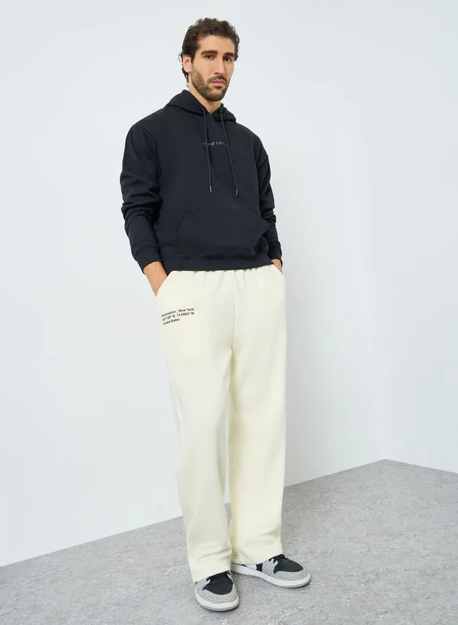 ستايلي هودي فليس بقصة مريحة وجيب كنغر