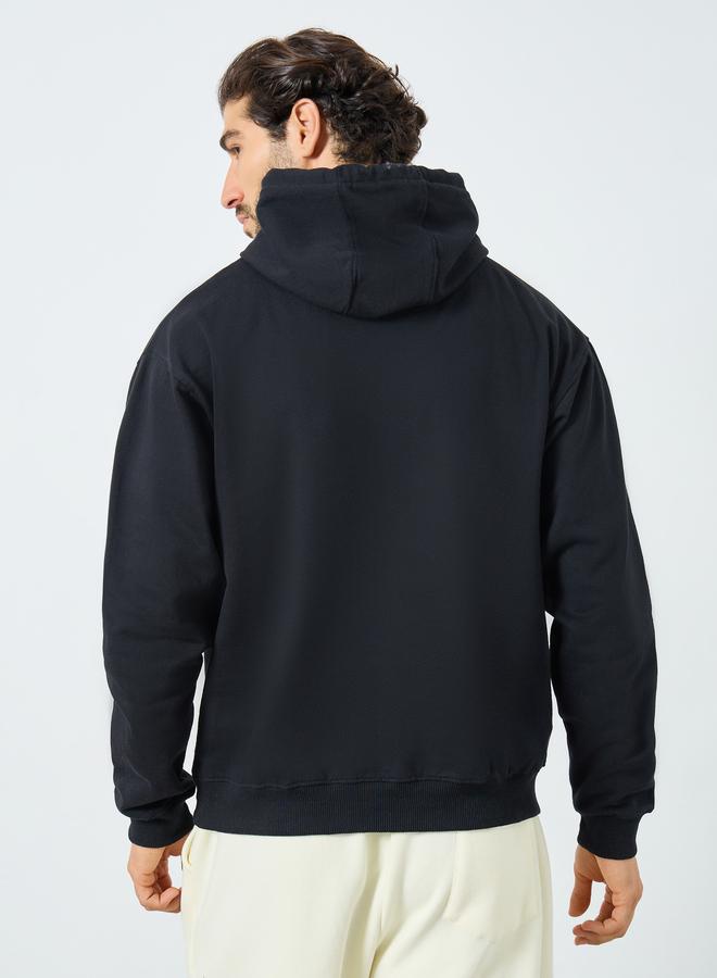 Styli Eco Earth Relaxed Fit Fleece Hoodie with Kangaroo Pocket - Image 4
