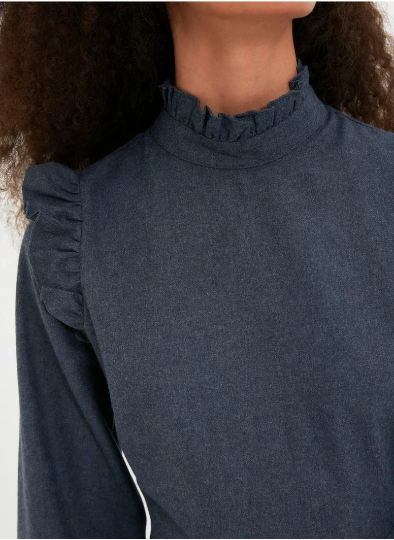 trendyol High Neck Ruffle Detail Dress