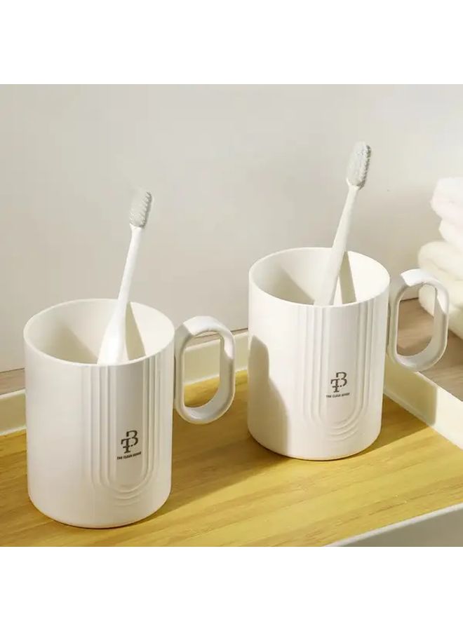 1 Set White Dental Cylinder Cute Toothbrush Mug Heart Design Durable Plastic Ideal for Couples Home Bathroom Use - Image 5