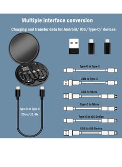 Generic USB Cable Conversion Storage Box USB Charging Adapter Cable Kit Conversion Set USB A & Type C to Male Micro/Type C/Lightning, Data Transfer, Card Storage, Tray Eject Pin, Phone Holder(Black)  - Image 4