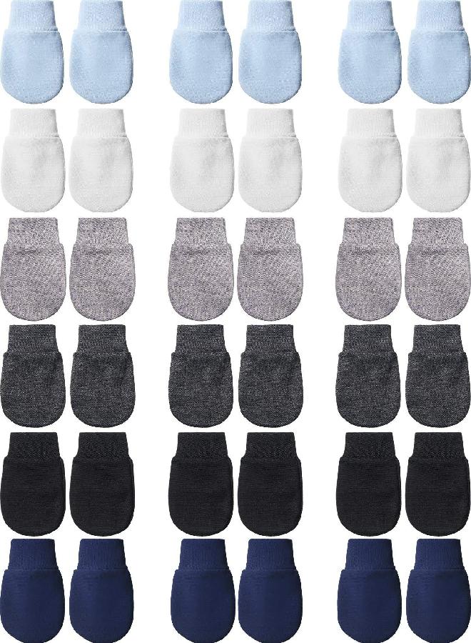 Geyoga 18 Pairs Newborn Baby Mittens Infant Toddler Gloves No Scratch Mittens Gloves for 0-6 Months Baby Boys Girls  - Image 1