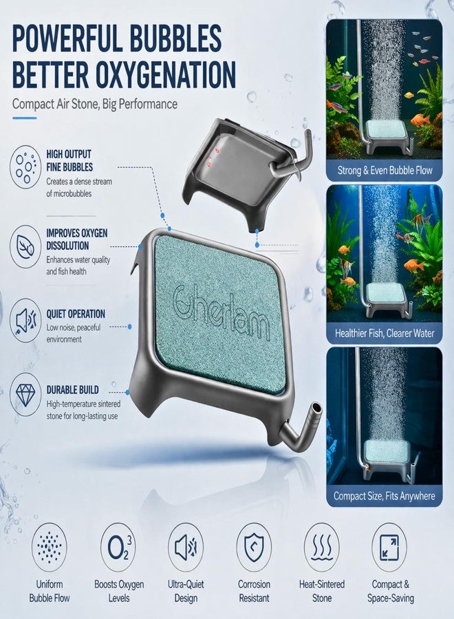 VAYINATO® CQP-006 (6.5 * 6.5 cm) Stainless Steel Aquarium Air Plate & Bubble Diffuser - Durable Rust-Resistant Oxygenation System for Fresh/Saltwater Fish Tanks & Ponds, Decorative - Image 4