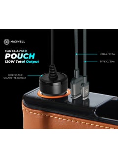 Maxwell Car Charger Organizer with USB-A Quick Charge Compatible with iPhone 16 Pro Max, Samsung S25 Ultra, Laptop, Tablet, etc. Secure Fit for Automobile, Durable Leather, Easy Organization (Coffee) - pzsku/Z4D1CA9C38FF641F7B1B9Z/45/_/1740149818/fc567b49-4e05-4e94-85fd-85809695a709