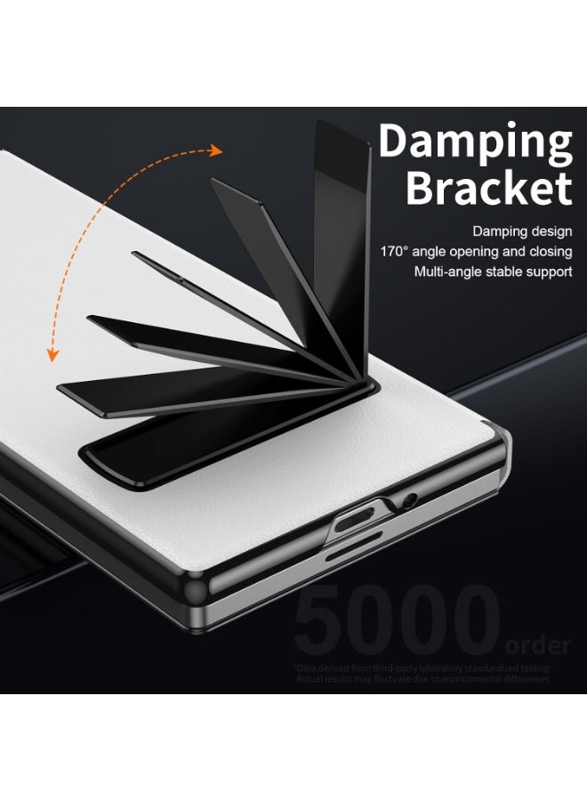 Ximand Samsung Galaxy Z Fold 7 Magnetic Flip Folding Case, Multi-Angle Bracket, High Classy Luxurious Business Leather, Full Body Hinge Protective Slim Cover - Image 3