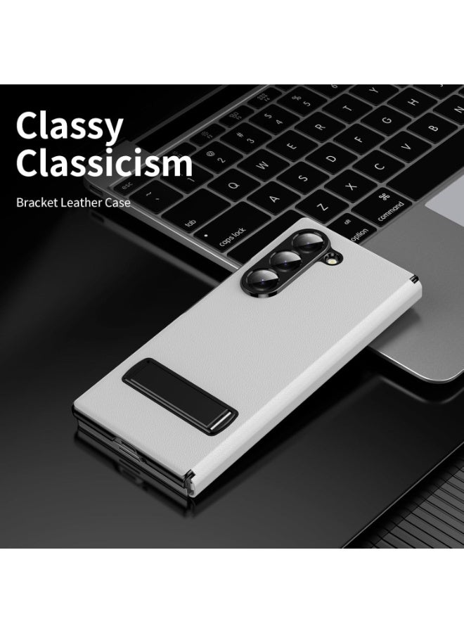 Ximand Samsung Galaxy Z Fold 7 Magnetic Flip Folding Case, Multi-Angle Bracket, High Classy Luxurious Business Leather, Full Body Hinge Protective Slim Cover - Image 5